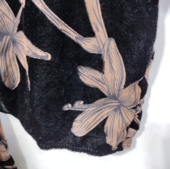 By Together Floral Front Tie Top Women's S Black Cream Cottagecore Retro 90s Y2K - Picture 5 of 9